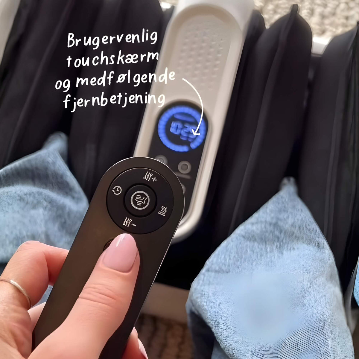 fodmassage maskine fra Vitalfeet Pro med fjernbetjening