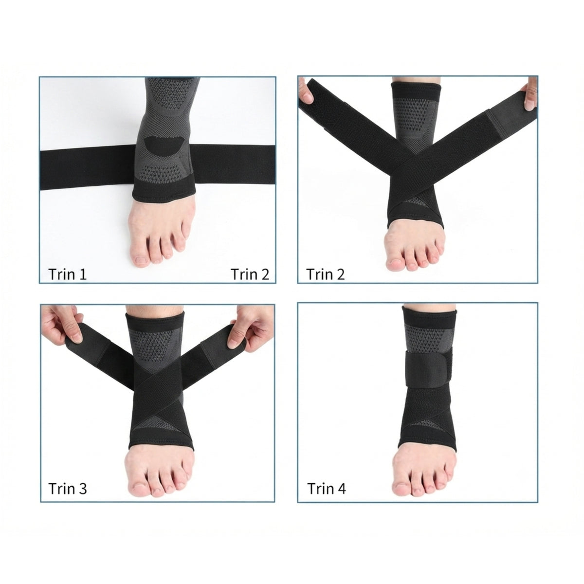 Støttebind til ankel med strap