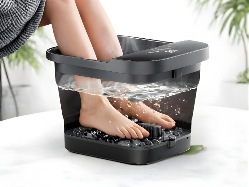 Fodbad med massage og varme – foldbar fodspa 4-i-1