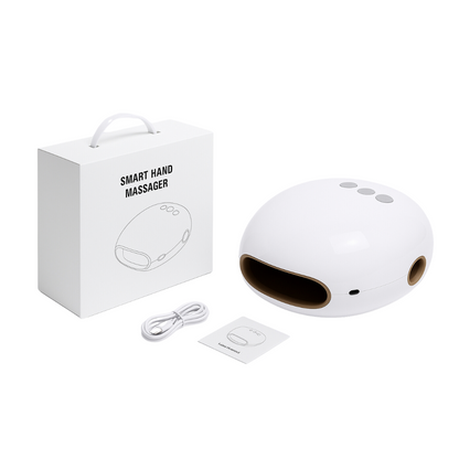 Hvid håndmassager med varmefunktion til daglig afslapning og velvære